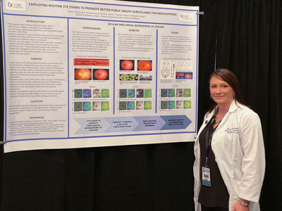 Dawn McLendon, an M.S. student in the John D. Bower School of Population health, displays her work that captured a “best applied research poster on public health initiatives by a student” at the Mississippi Public Health Association’s annual conference.